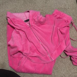 Pink Velour Track Suit